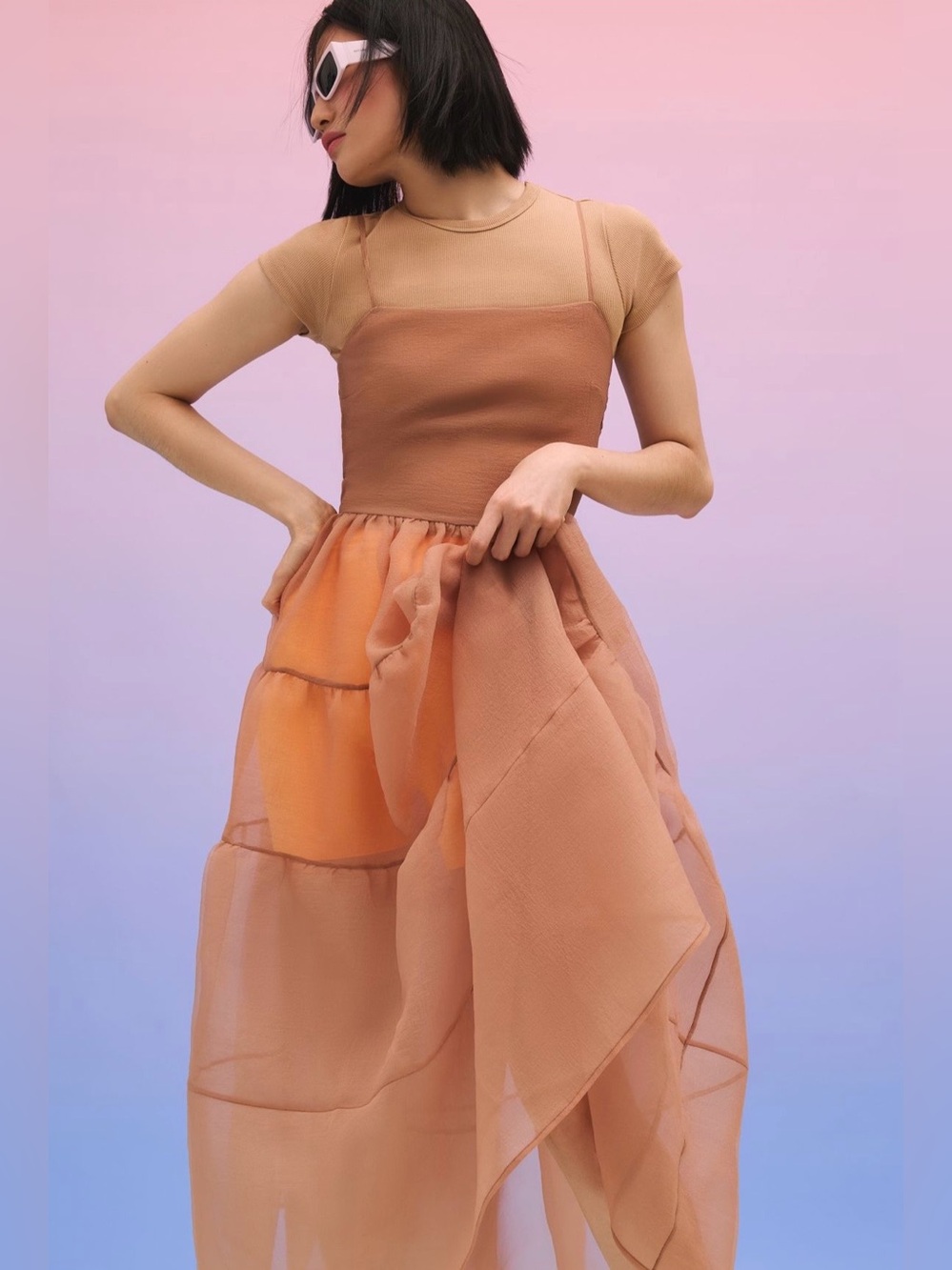 Anthropologie Dusty Rose Tiered Maxi Dress - Picture 2 of 9